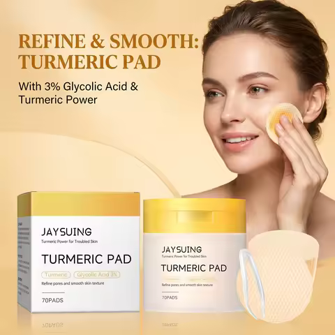 Jaysuing Turmeric Pad Facial Pore Cleansing Troubled Skin Glow Boosting Skin-Firming Moisturizing Ex