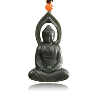 【正佳珠寶】和田墨玉 高品墨玉 13g 阿彌陀佛 和田墨玉吊墜