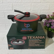 Panci Presto Texania Teflon Pressure Cooker Pot Totipotent 35L Diameter 22cm Tutup Kaca Original