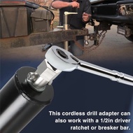 KICKSLOUNGEL Trailer Jack Crank Handle, Stainless Steel Charging Drill Drill Adapter, Drill Adapter 