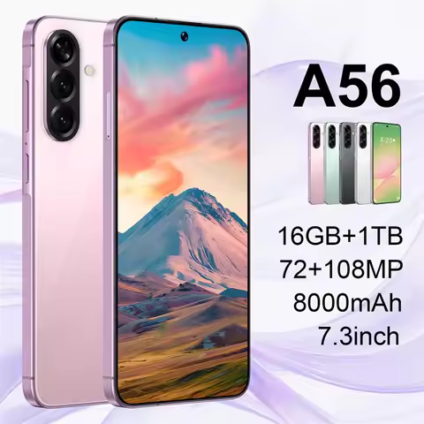 W&O A56 4G Mobile Smartphone Global Version phone Android 14 8000mAh 26MP Camera HD+ 16GB+1TB Cellph