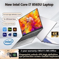 2026  แล็ปท็อปใหม่ Intel Core i7 8565U 15.6 นิ้ว 16GB RAM + 2TB Windows 11 + MS Offcie เกมหน้าจอ Ful