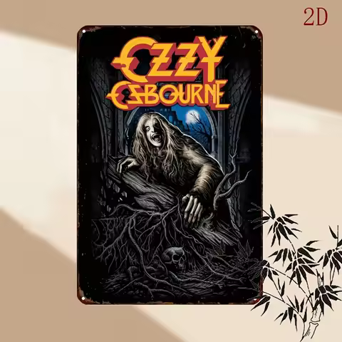 Ozzy Osbourne Poster - Heavy Metal Wall Art Decor - Retro Tin Metal Poster Board - - Easy Hang Pre-D