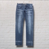 Size 28 Long Pants Jeans Nix Blue Wash Ivory Skinny Fit CJ674