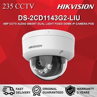HIKVISION DS-2CD1143G2-LIU 4MP CCTV AUDIO SMART DUAL LIGHT FIXED DOME IP CAMERA POE