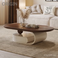 Simple Oval Walnut Solid Wood Coffee Table Designer Minimalist Living Room Stroke Nordic Antique Cre