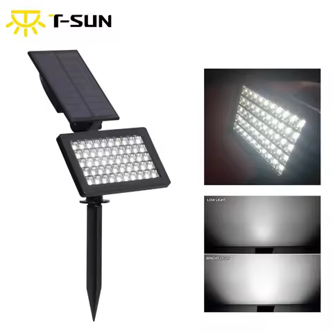 T-SUNRISE 50 LEDs Solar Garden Lights Outdoor IP44 Waterproof Wall Lighting Lawn Lamp Powered Sunlig