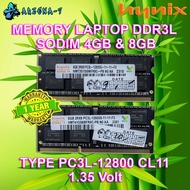 Ram Laptop / Sodim Ddr3 4Gb - 8Gb Pc3L-12800 Hynix