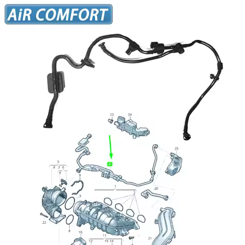 05E133366AN 05E133366AE 05E133366DK 05E133366DL Raceorly Vapor Canister Purge Valve Pipe For VW Golf