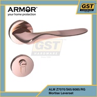 Armor Mortise Leverset Door Lock Rose Gold ALM-Z7070/S65/6085/RG