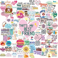 100PCS Vibrant Friendship Quotes Stickers, Colorful and Inspiring Design for Mental Health Awareness