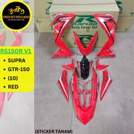 (STICKER TANAM/AIRBRUSH) RAPIDO COVER SET RS150R V1 SUPRA GTR-150 (10) RED