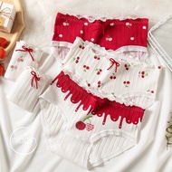 KATUN Noon (Bloody Cherry) Korean Women's Panties Cute Lace Pattern Imported Cotton CD Undies Stretc