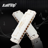 Easttop Harmonica 10 Lỗ Blues Diatonic Harmonica Sẵn Sàng Cổ Kim Loại Nâng Cao Cơ Quan Miệng Với Bìa