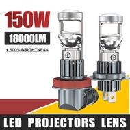 HYNBYZJ 2PCS Mini Projector Lens LED Headlight H7 H4 9005 HB3 9006 HB4 H8 H9 H11 Car Light Bulbs