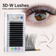 Yelix B/C/C+/D Curl 3D Premade W Eyelash Extensions - Matte Black (0.05mm)