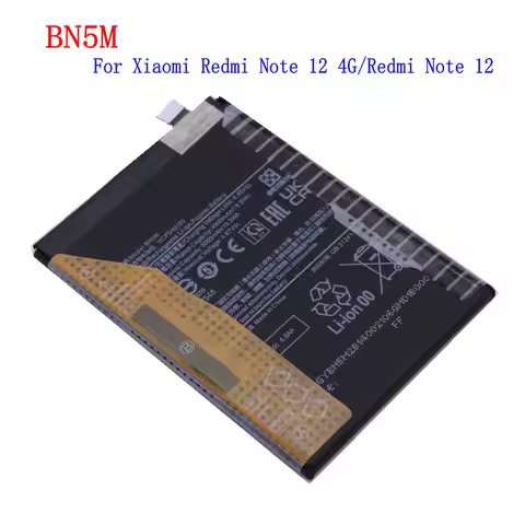 1x New 5000mAh BN5M Replacement Battery For Redmi Note 12 4G Mobile Phone Batteries