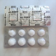 ALSOFF COTTON สำลีชุบเอทิลแอลกอฮอล์ 70%