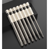 Security Tamper-proof Screwdriver Bits Torx Head 50/75/100/150mm, 6 Point S2 Steel Magnetic Tamper P