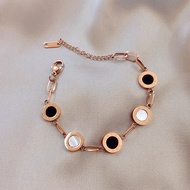 Luxury Famous Brand Jewelry Rose Gold Stainless Steel Roman numerals Bracelets & Bangles Female Char