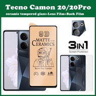 3in1 For Tecno Camon 20 Pro Anti-Spy Privacy Tempered Glass Tecno Camon 20 Ceramic film and Back film Tecno Camon 20 Pro 5G Screen Protector