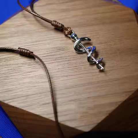 Snake Staff Single Snake Entangled Staff Asclepius Staff Medical Student's Necklace Pendants 2023