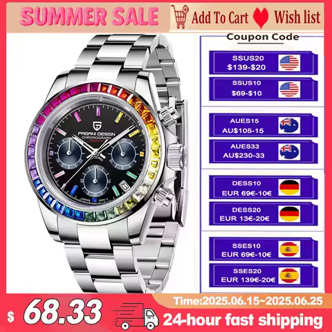 2025 New PAGANI DESIGN Rainbow Circle PD1644 Luxury Quartz Watch For Men Automatic Wristwatches Men 