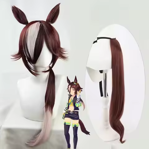 Uma Musume Pretty Derby Vodka Cos Wig - Gradient Ends with Matching Tail Role Play Costume Prop Synt