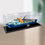 Clear Acrylic Display Case for Lego 60368 Arctic Explorer Ship Toy Models Dustproof Collector Showca