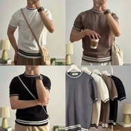 NOOBITA - Neckline knitted wool t-shirt 8308