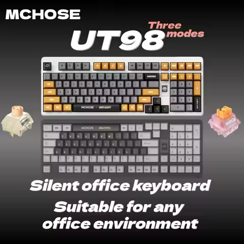 MCHOSE UT98 X Unbox Therapy - Mechanical Keyboard Wireless Quiet Offices Keyboard RGB Backlit Custom