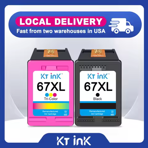 Cartridge 67 XL Compatible for 67XL hp Printer Ink Black Tri-Color for Envy 6010 Envy Pro 6410