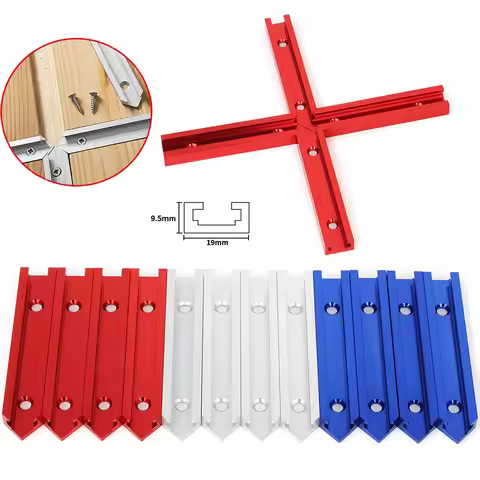 19mm T-Track Slot Miter Track Jig Intersection Kit For Carpentry Mitered Double Cut Profile Kit Wood