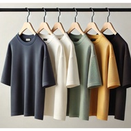 [ISMACHA] Oversized T-shirt Plain 330GSM (Unisex) - 100% Cotton Tshirt Lelaki/Perempuan