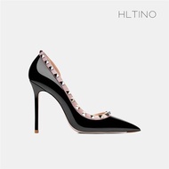 HLTINO鉚釘春秋性感工作高跟鞋