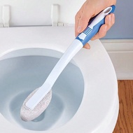 1/2pcs Long Handle Toilet Brush With Pumice Stone, Plastic Material, Non-Electric, For Household Cle