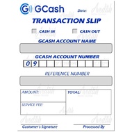 Transaction Slip Gcash cash in and out 50 sheets 70gsm 3x4 inches