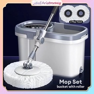 Thickened Mop Lantai Spin Mop Lantai Serbaguna 抹地拖把 Mop Spin Spinning Mop Set With Bucket Floor Mop Free 2 Mop Pads