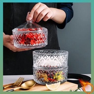balang kuih raya Separable stacked multi-layer crystal glass candy jar with lid sugar jar sugar jar jewelry storage box storage jar