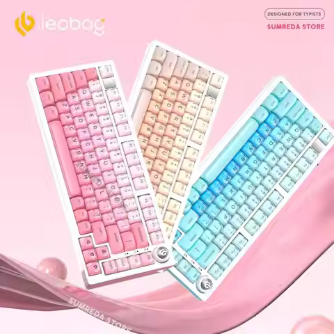 SUMREDA × LEOBOG Hi75C Pro Hi75 Liquid Foundation Keycaps Wireless Mechanical Keyboard Aluminum Blue