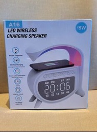 LED WIRELESS CHARGING SPEAKER WITH RADIO/ALARM CLOCK
