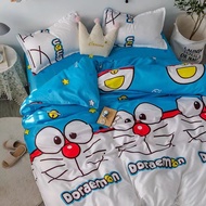 【Ready Stock】Couple cat 4-IN-1 Bedding set Single/Queen/King  animal FLAT bedsheet set