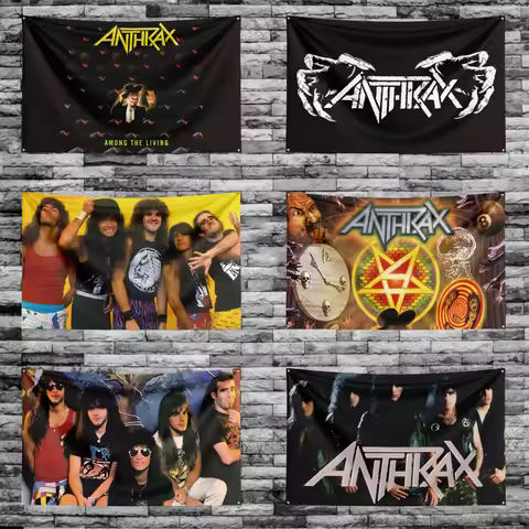 3x5 Ft A-Anthraxs Heavy Rock Band Flag Polyester Digital Printing Banner for Bedroom Wall Art Out Do