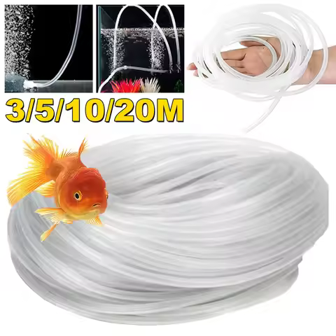 3/5/10/20m Soft Silicone Oxygen Pump Hose 3/5M Air Bubble Stone Professional Aquarium FishTank Pond 