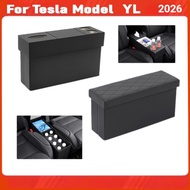 For Tesla Model YL 2026 Six Seat Second Row Aisle Storage Box Rear Center Console Organizer Interior