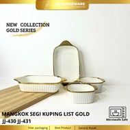 Unique Premium Ceramic gold Striped Ear Bowl Hotelware Cafe resto Multipurpose JJ430 JJ431