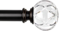 KAMANINA Curtain Rod 72 to 144 Inches (6-12 Feet) Telescoping Black Curtain Rods for Windows, Single