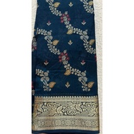 Dark Blue Georgette Saree Gold Jacquard Border Festive Wedding Engagement Party