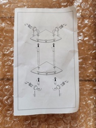 全新 鋁合金 玻璃 浴室 轉角置物架 兩層 25cm