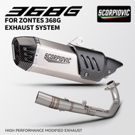 Motorcycle exhaust full system muffler For ZONTES 368G/E 368G exhaust with link pipe 368E header 368